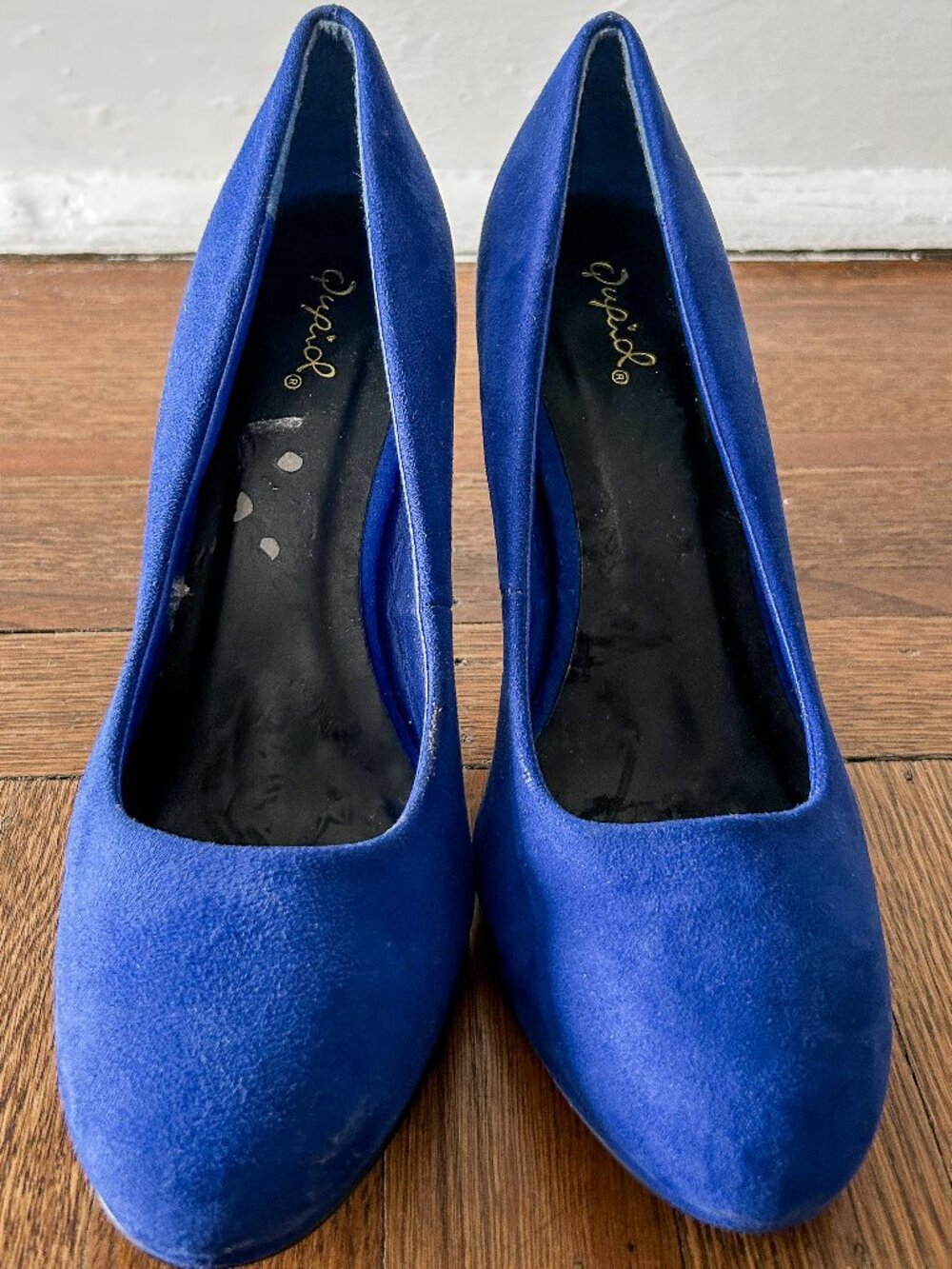 Women's Royal Blue Suede Platform Heels